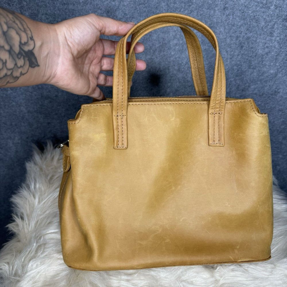 PARKER CLAY Napa Satchel RUST BROWN Crossbody Sustainable & Ethical Leather